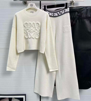 White Knit Tracksuit